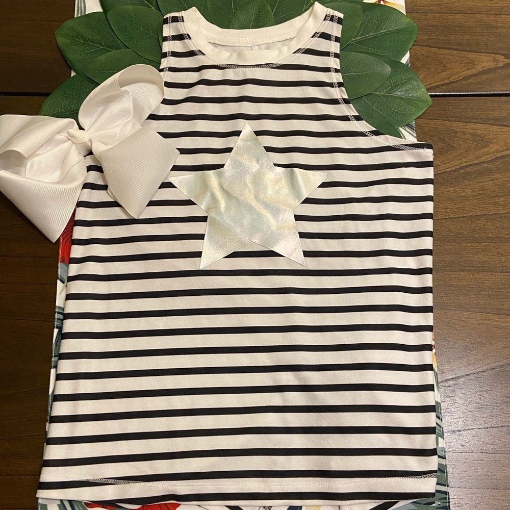 Active girl Razorback tank top with stripes